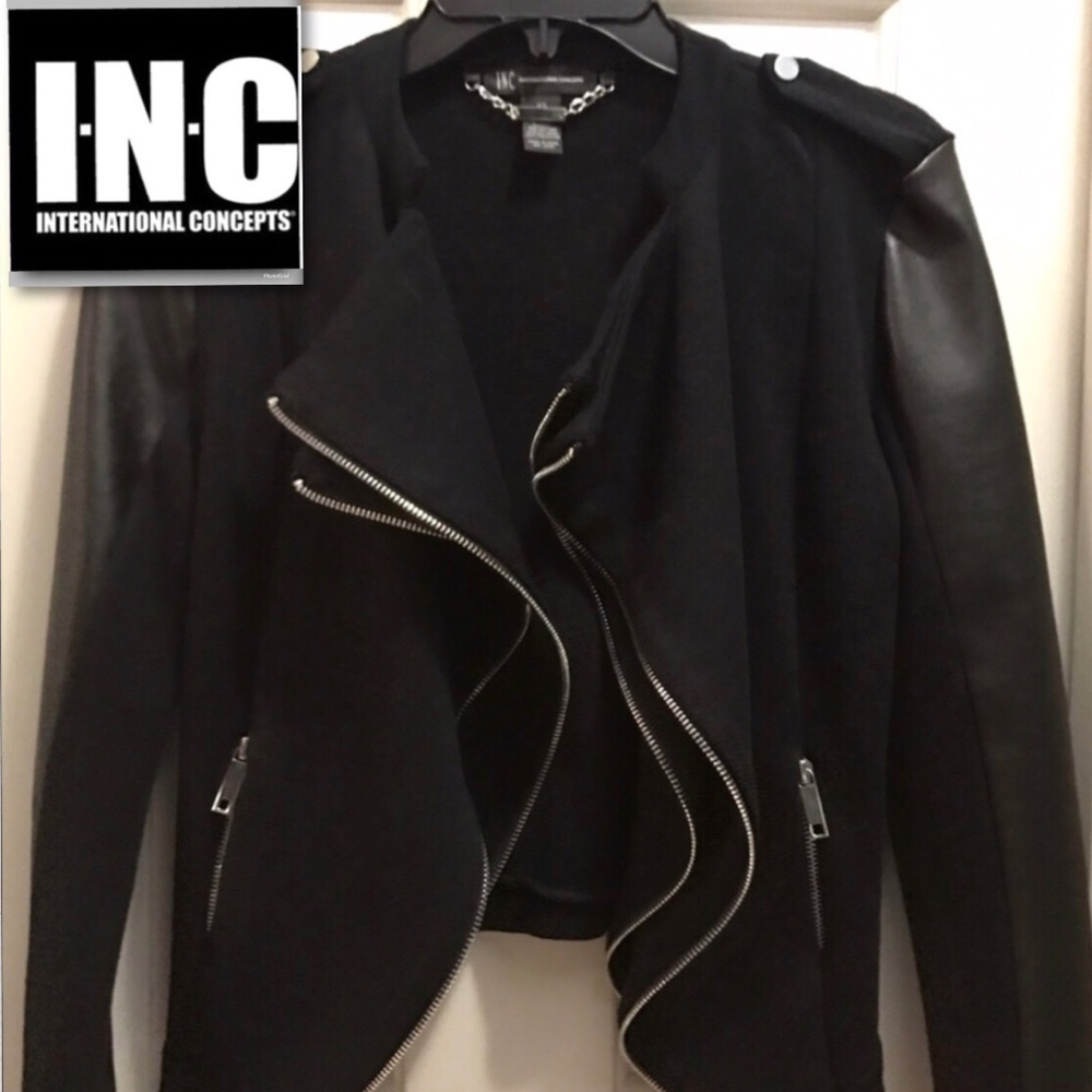 NWT INC Int'l Concepts Faux Leather Moto Jacket